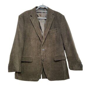 Chaps Mens Corduroy Blazer Jacket 42R Brown With Paisley Lining